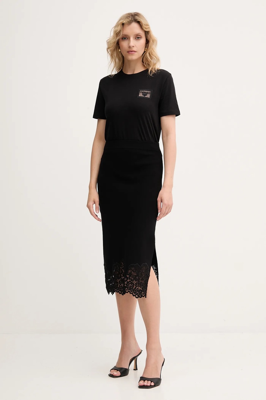 Хлопковая футболка Twinset цвет чёрный 252TP2051