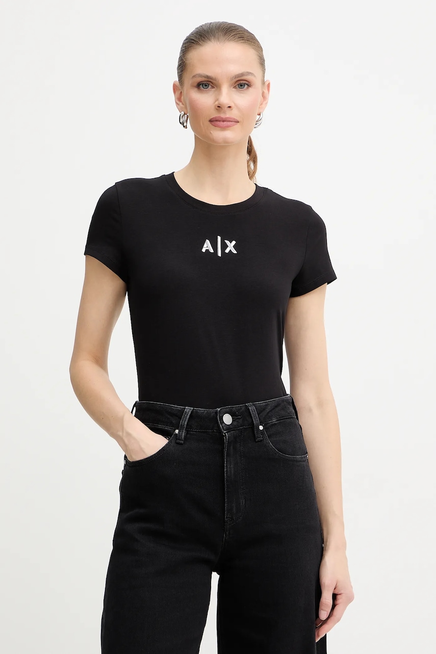 Levně Tričko Armani Exchange dámské, černá barva, XW001382 AF16294