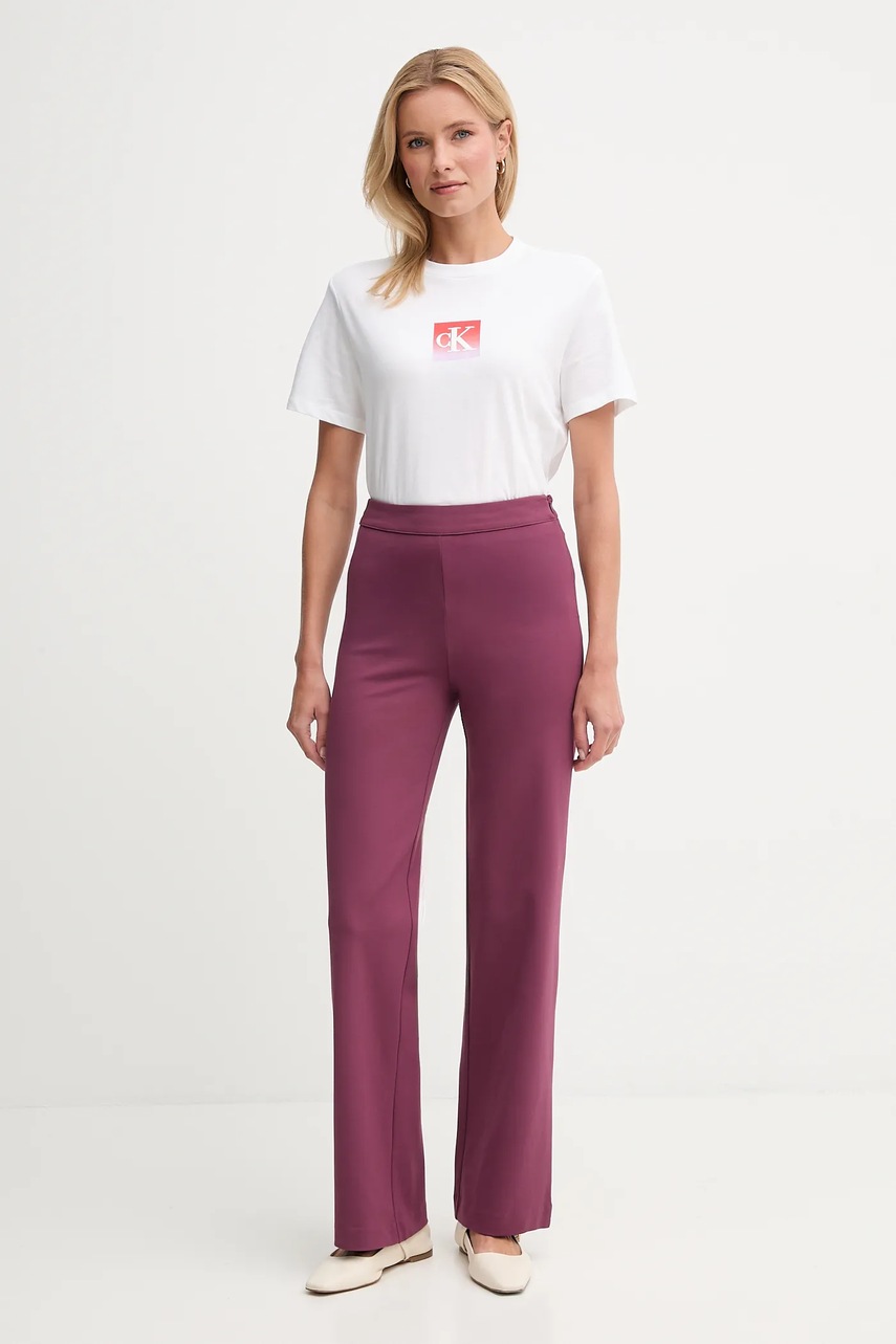 Хлопковая футболка Calvin Klein Jeans цвет белый LV047D874G