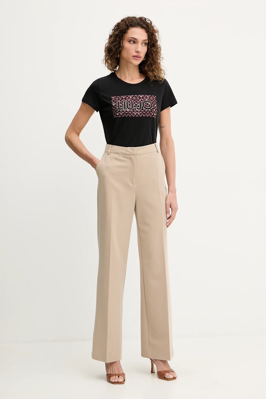 Хлопковая футболка Liu Jo цвет чёрный MF5456 JS923