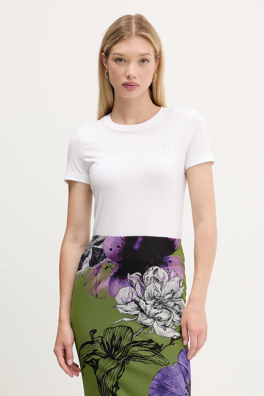 Desigual tricou AMBER culoarea alb, 25WWTK07