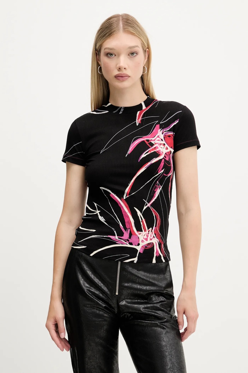 Desigual tricou LALA culoarea negru, 25WWTK16