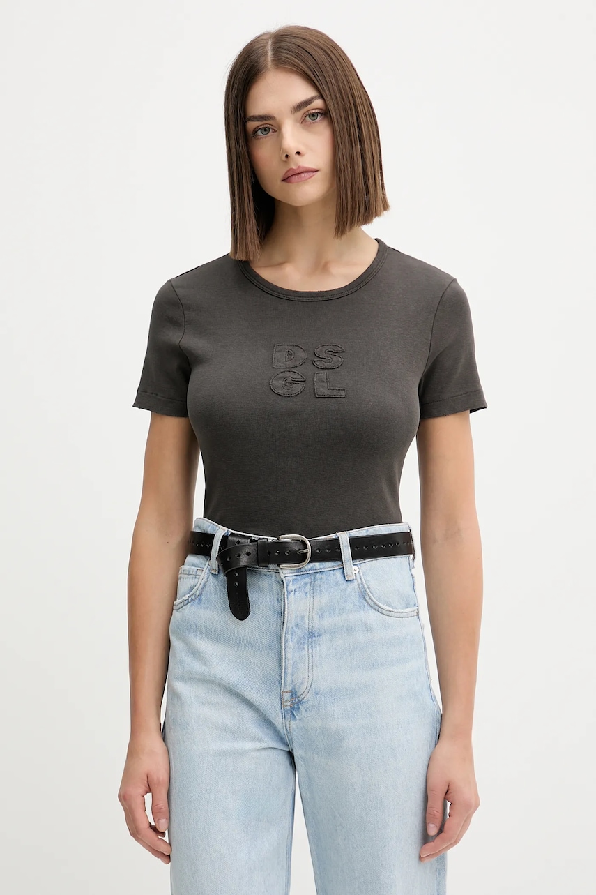 Desigual tricou PRAGA culoarea gri, 25WWTK46