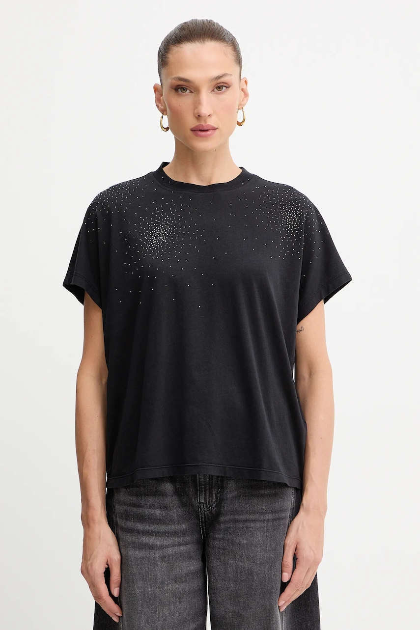 BOSS Orange tricou din bumbac culoarea negru, 50547797