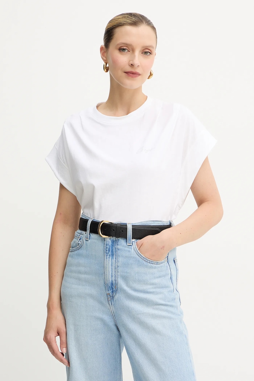 BOSS Orange tricou din bumbac culoarea alb, 50547799
