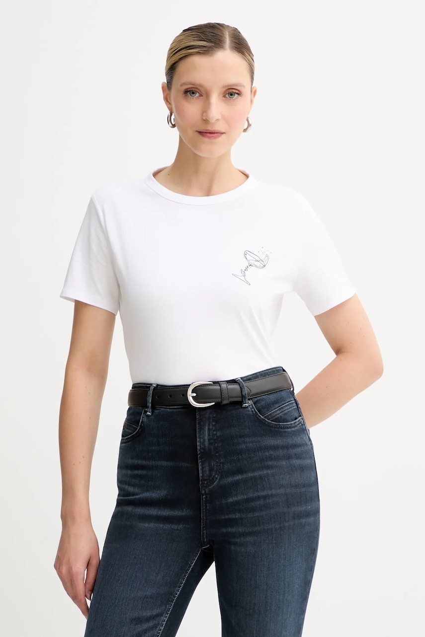 BOSS Orange tricou din bumbac culoarea alb, 50549192