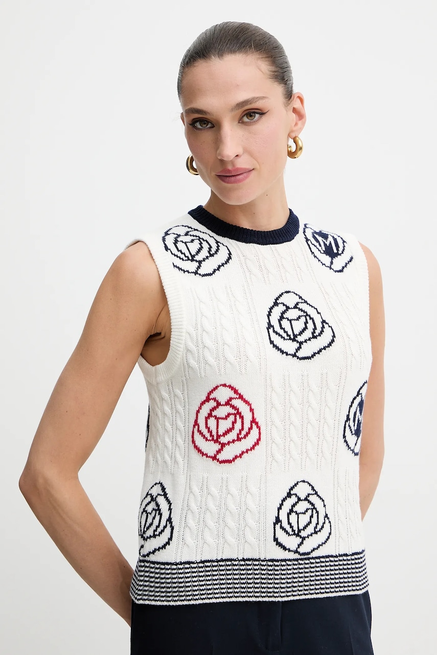 Marella vestă cu lână culoarea bej, 2523356054200