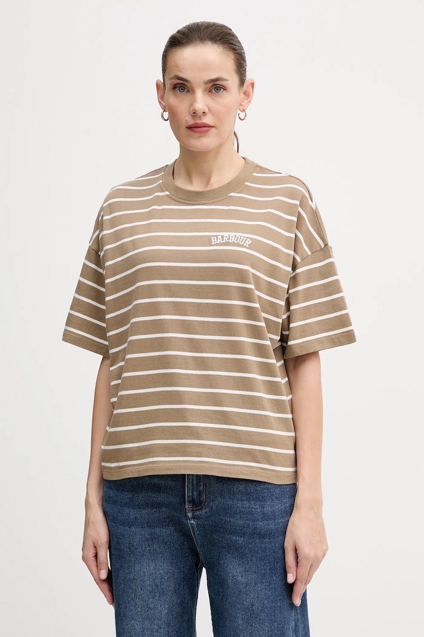 Barbour tricou din bumbac FAYE culoarea bej, LML0900