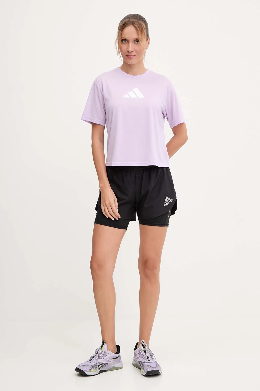 Футболка для тренинга adidas Performance Workout Essentials цвет фиолетовый JY2183