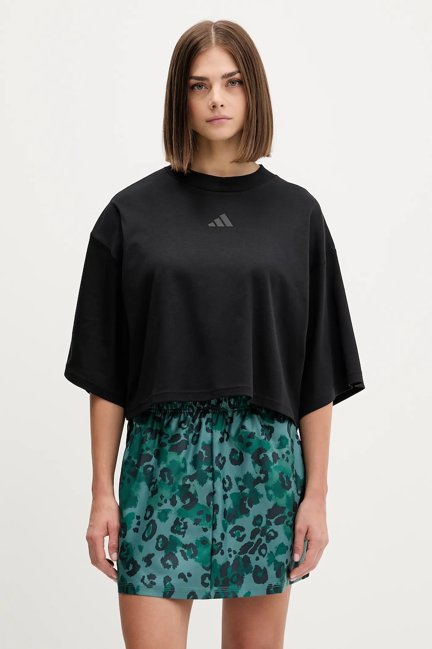 adidas tricou din bumbac City Escape Loose culoarea negru, JV7112