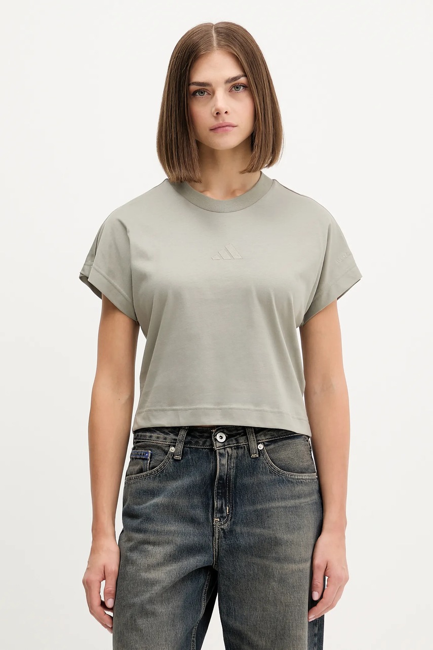 adidas tricou din bumbac All Szn culoarea verde, JV9839