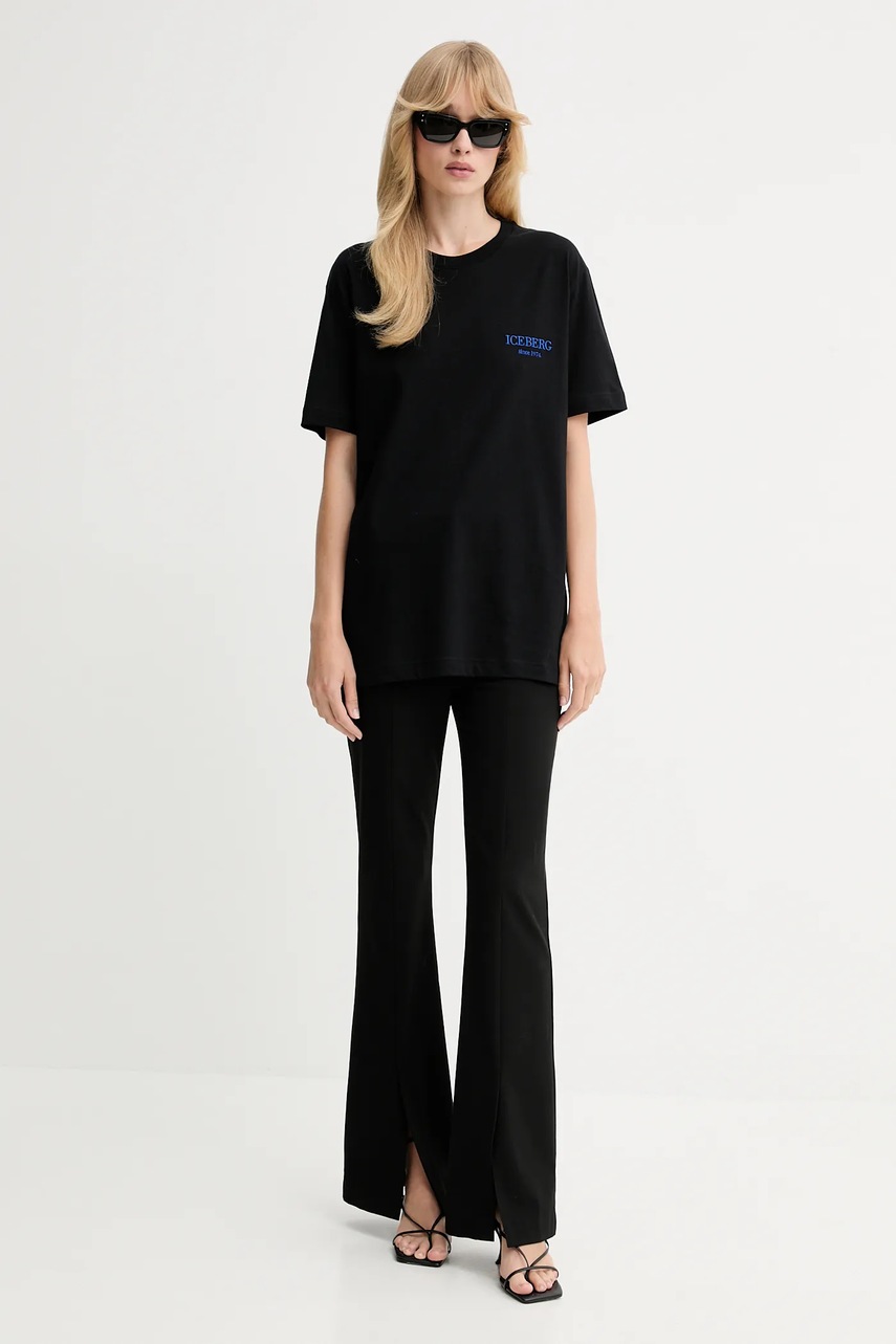 Хлопковая футболка Iceberg цвет чёрный