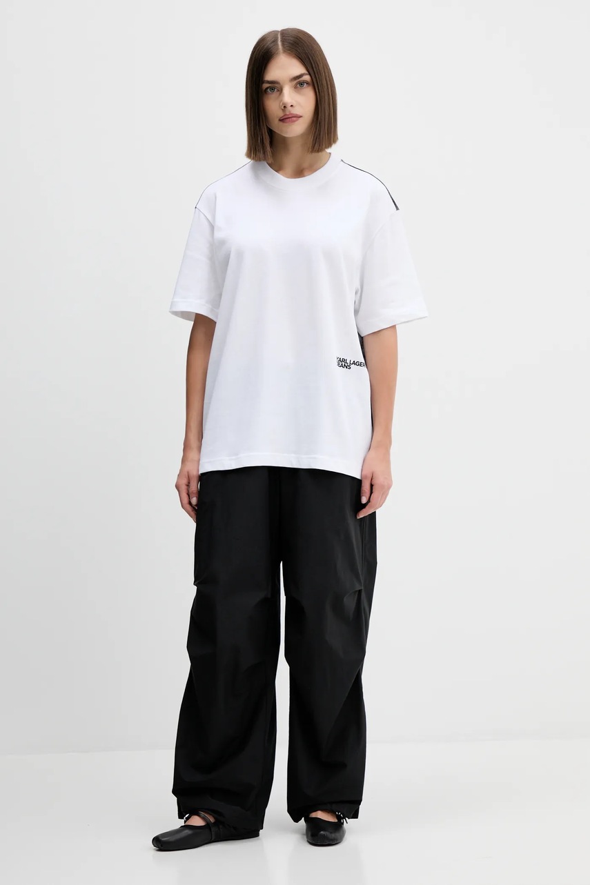 Хлопковая футболка Karl Lagerfeld Jeans цвет белый A4W17096
