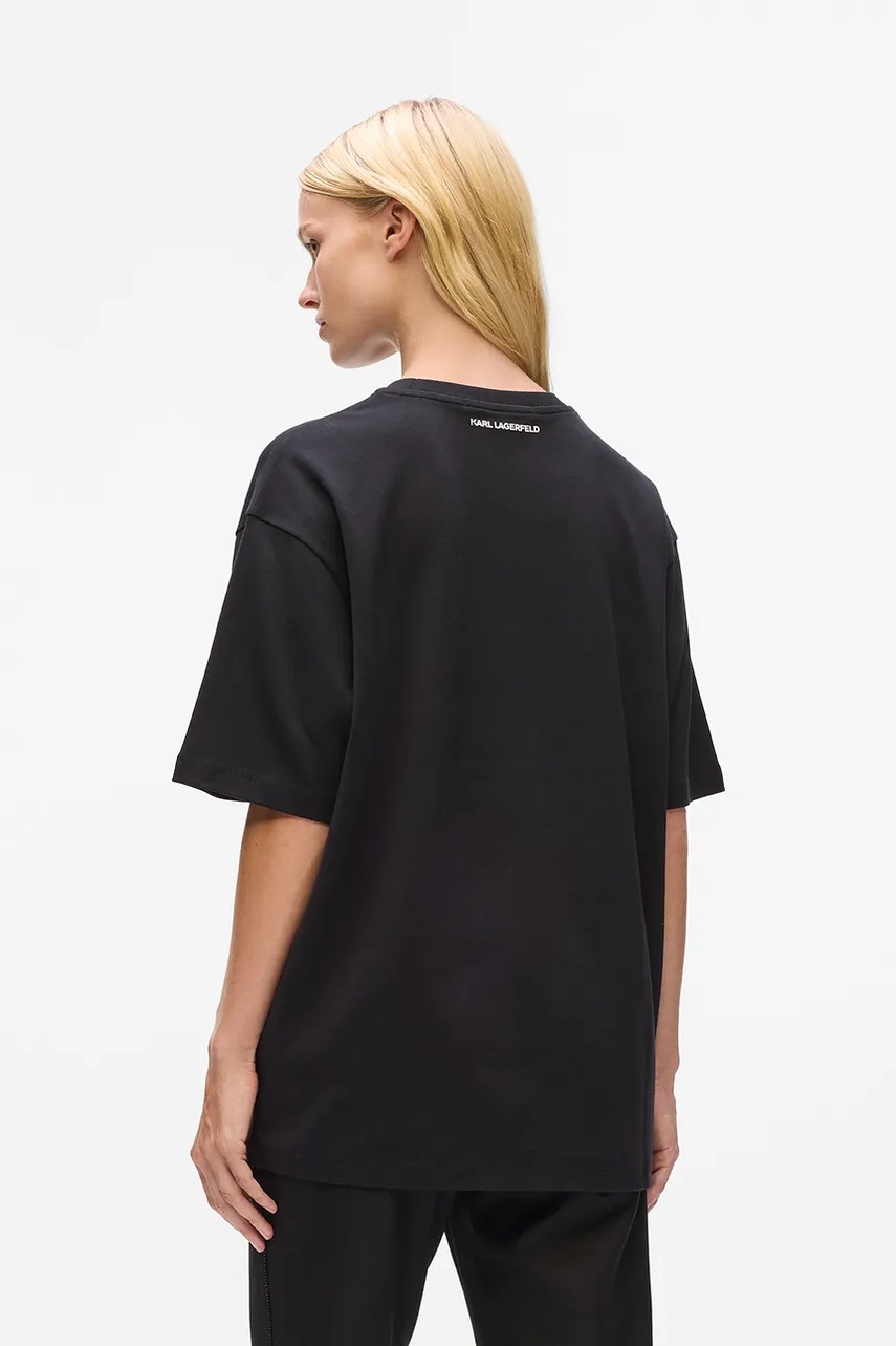 Хлопковая футболка Karl Lagerfeld Karl Lagerfeld x Paris Hilton цвет чёрный A4W17101