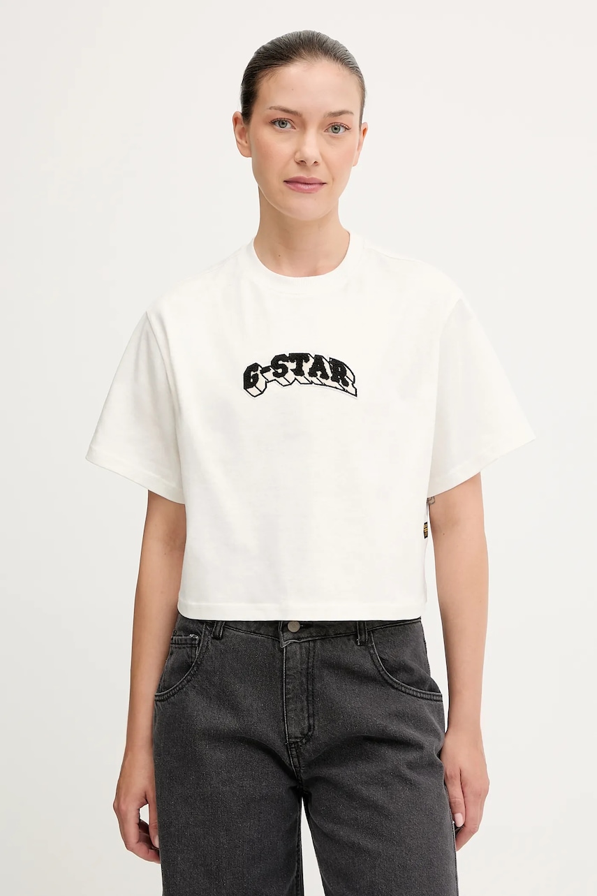 G-Star tricou din bumbac culoarea bej, D26921.C336