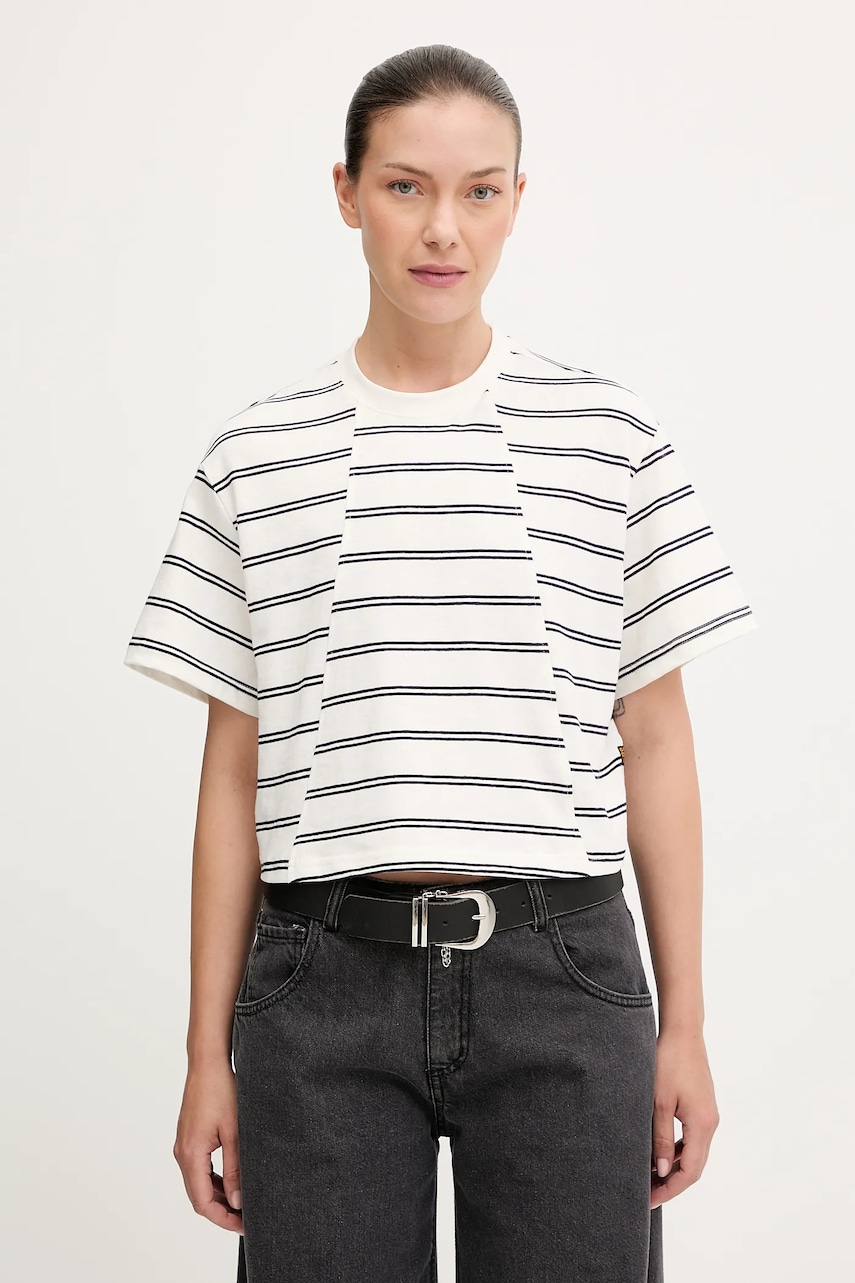 G-Star tricou din bumbac culoarea bej, D27180.E134