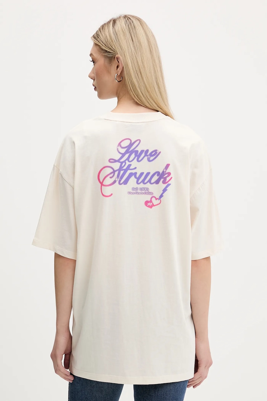 Hugo Blue tricou din bumbac culoarea bej, 50547957
