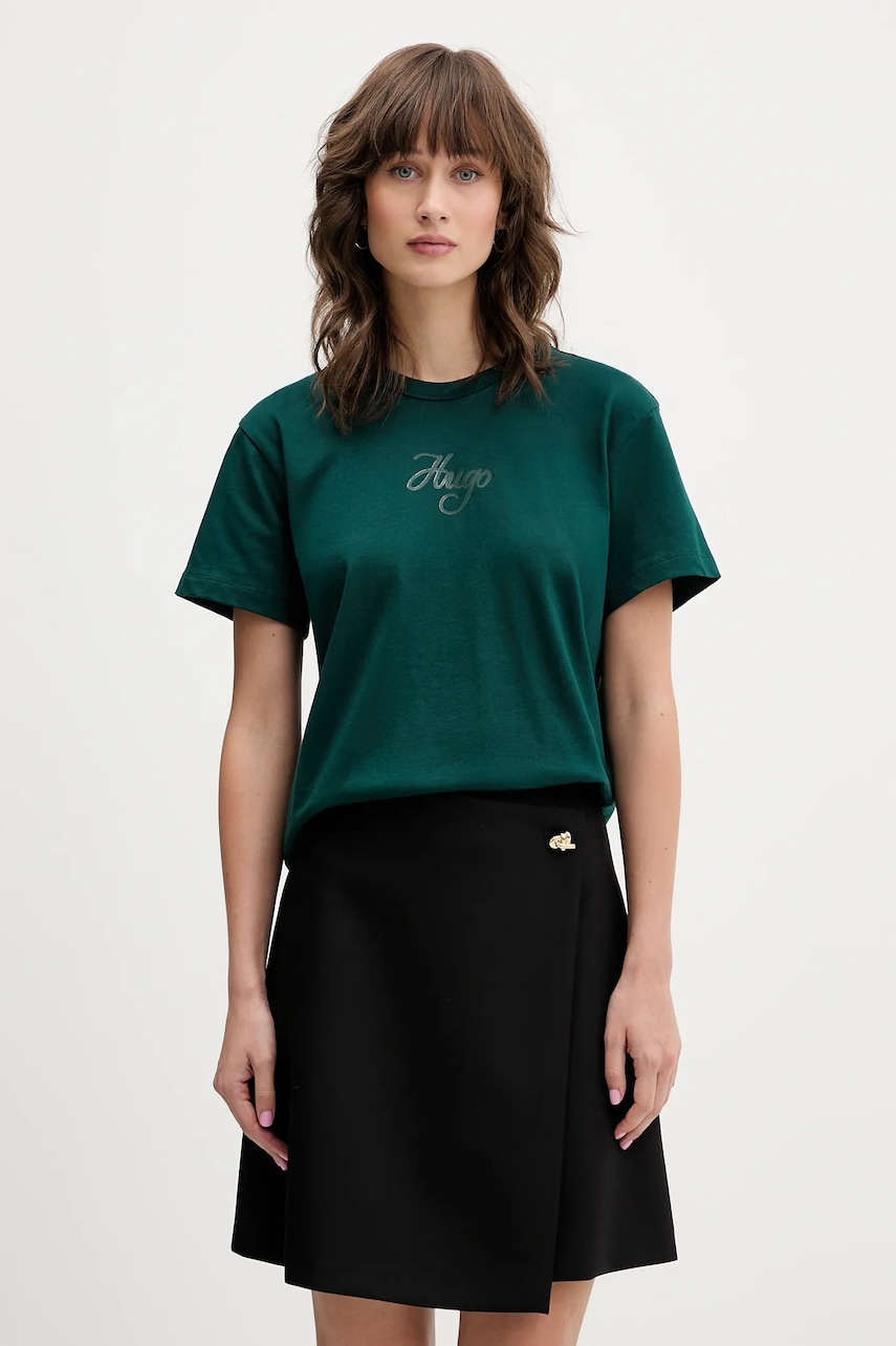 HUGO tricou din bumbac culoarea verde, 50550117