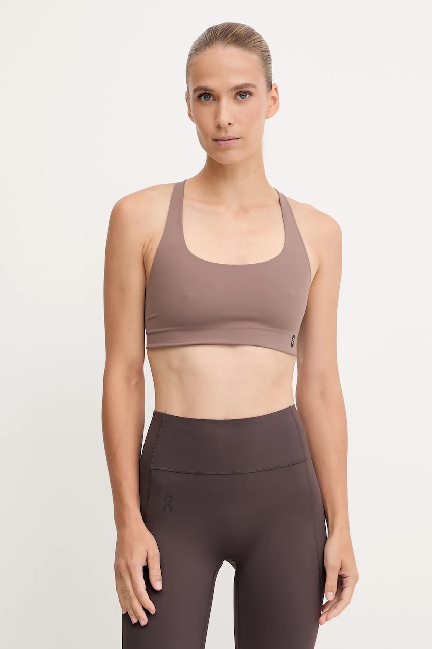 ON running sutien yoga Studio culoarea maro, uni, 1WF12381936