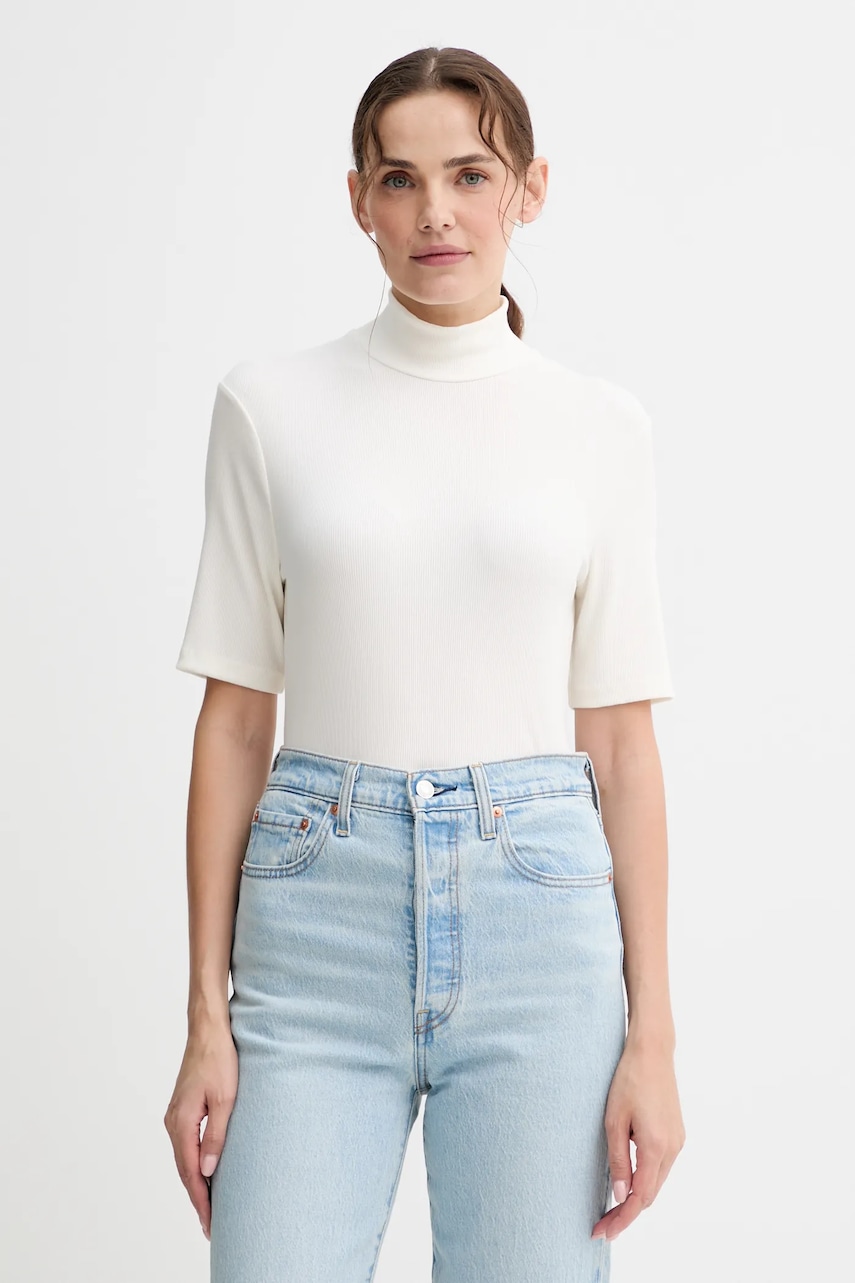 Marc O\'Polo tricou culoarea bej, cu turtleneck, M08207651177