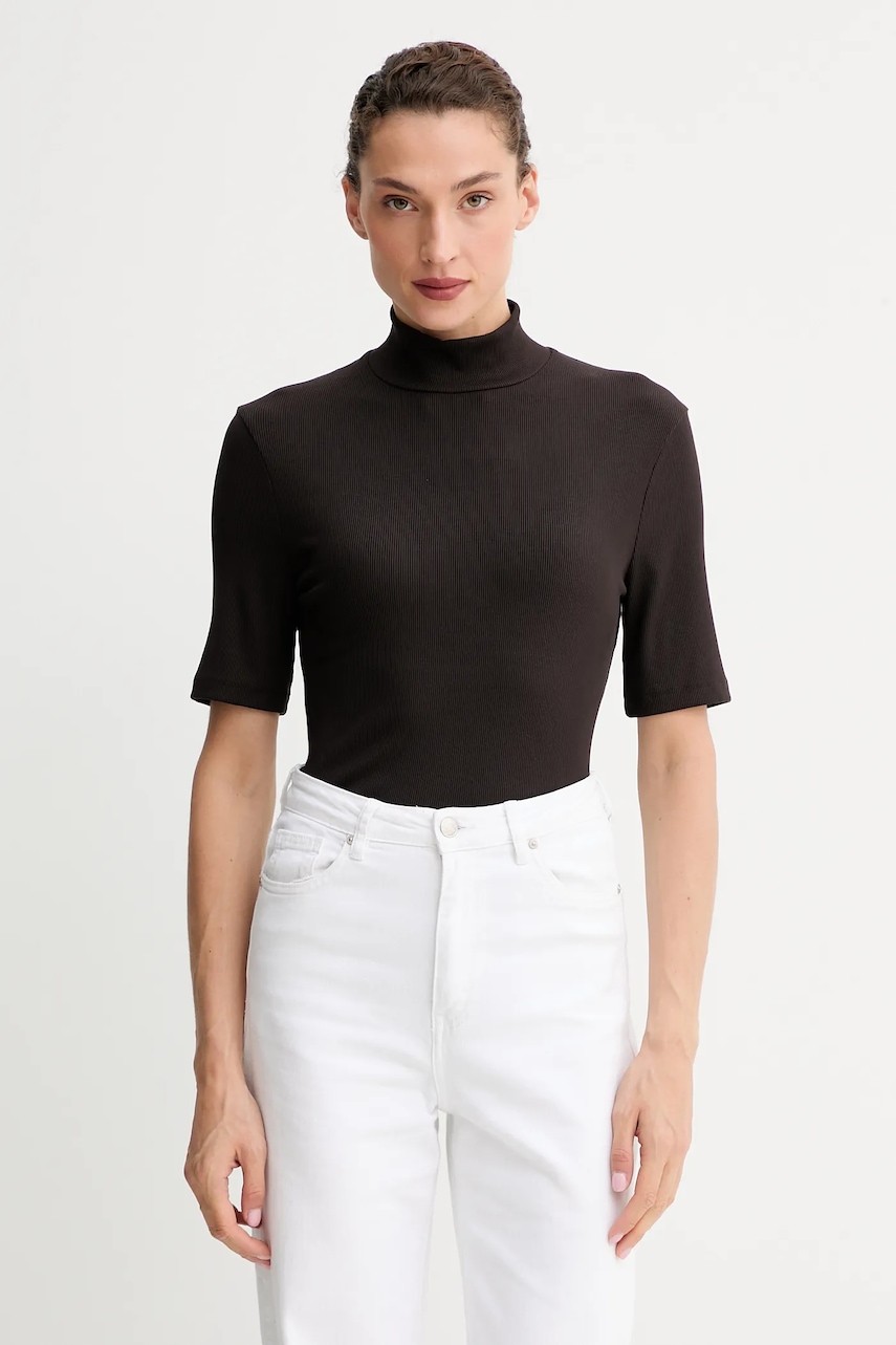 Marc O\'Polo tricou culoarea maro, cu turtleneck, M08207651177