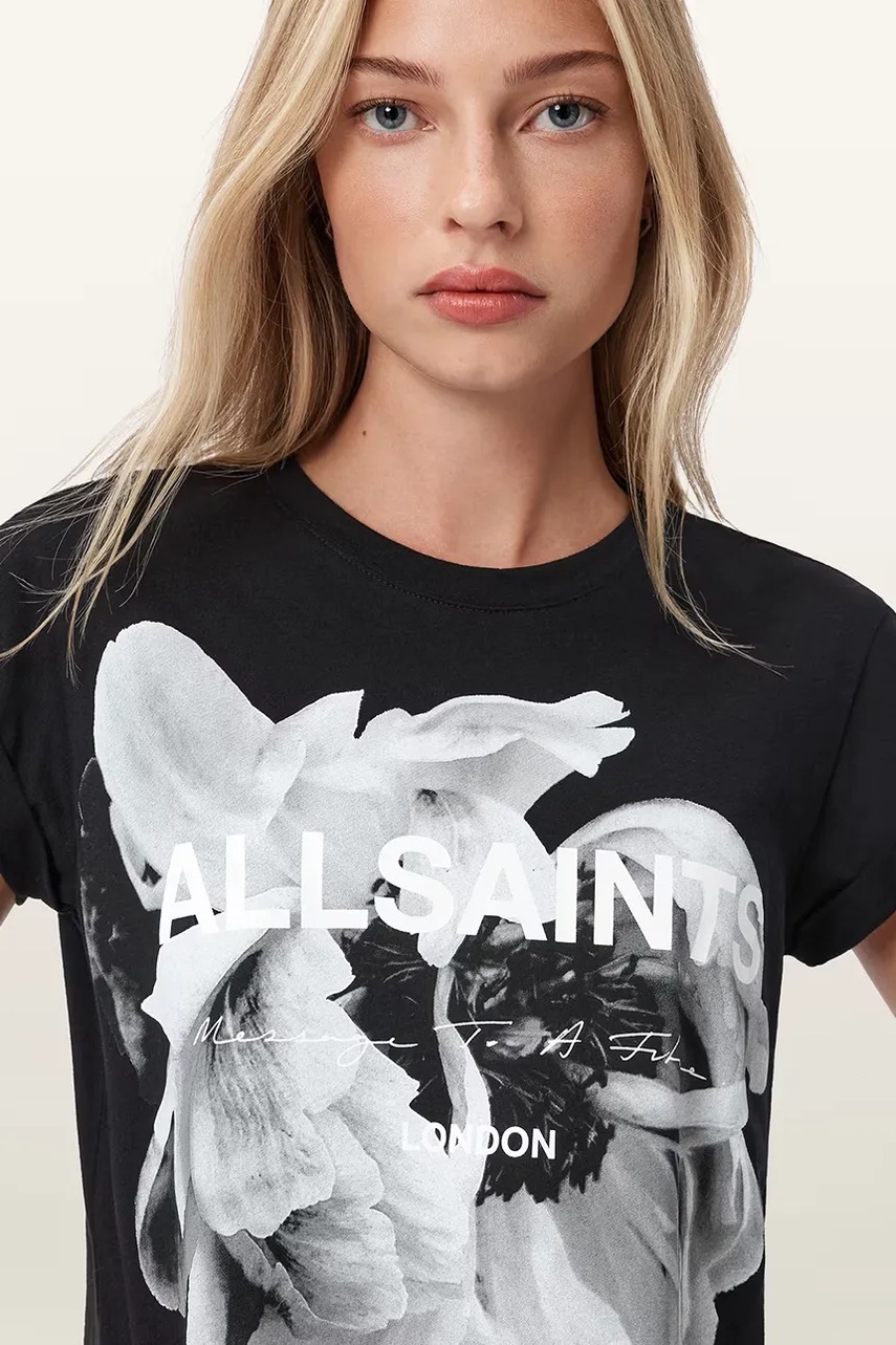 Хлопковая футболка AllSaints LENA цвет чёрный W021JD