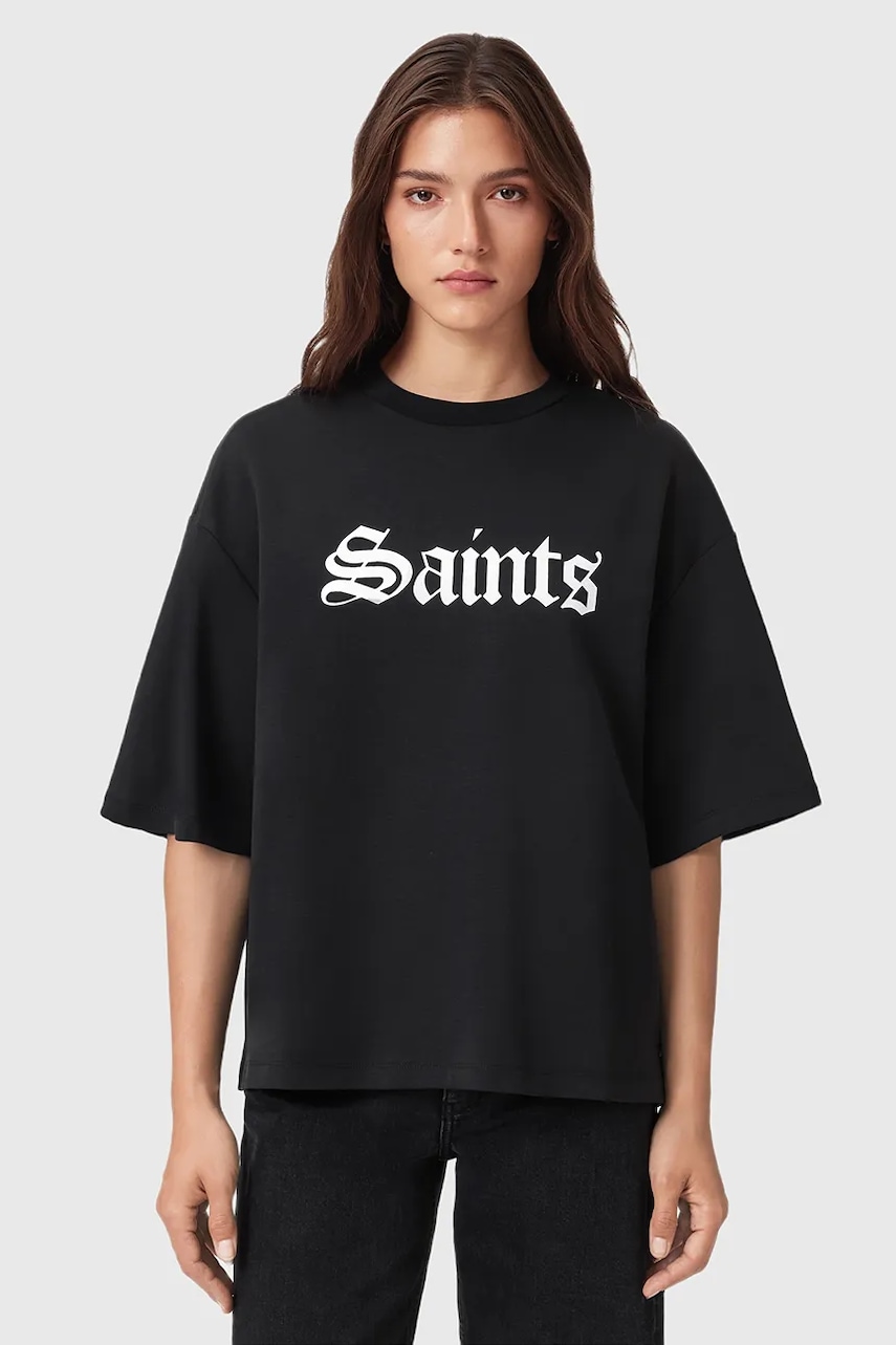 AllSaints tricou din bumbac SAINT culoarea negru, W139JD