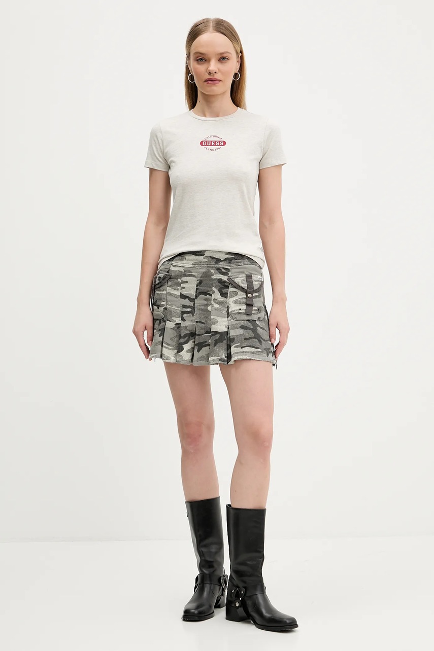 Хлопковая футболка Guess Jeans цвет серый W5BI47 KCTX1