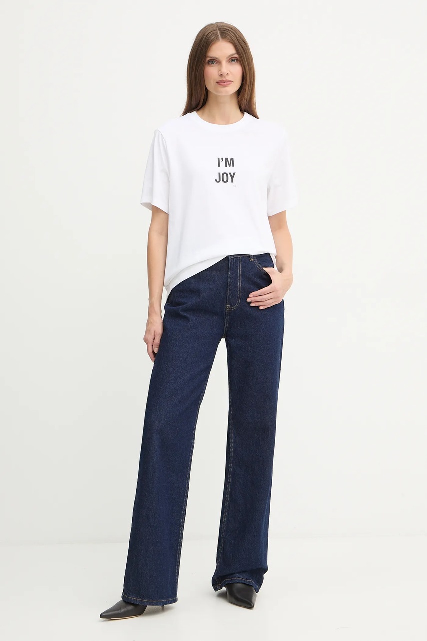 Хлопковая футболка Victoria Beckham цвет белый 1425JTS007015A