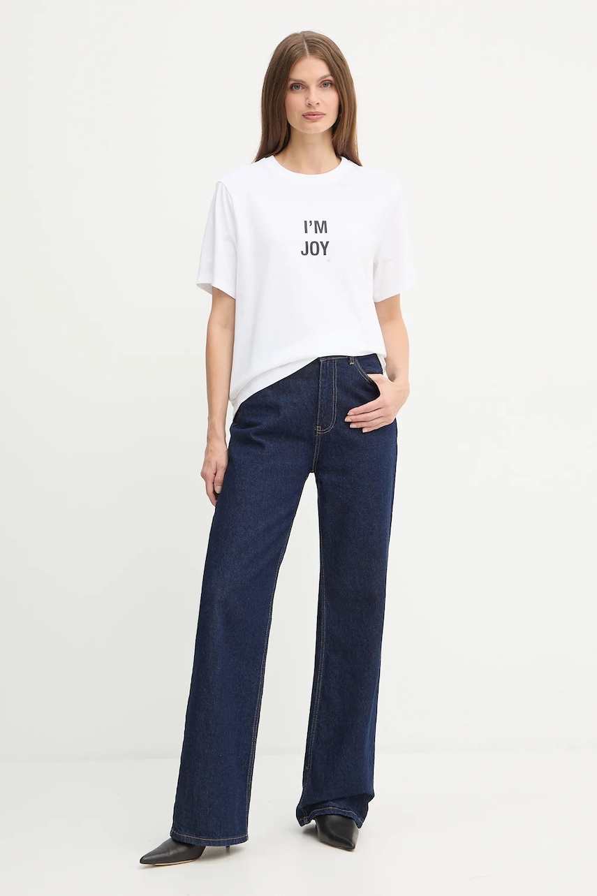 Хлопковая футболка Victoria Beckham цвет белый 1425JTS007015A Хлопковая футболка Victoria Beckham цвет белый 1425JTS007015A