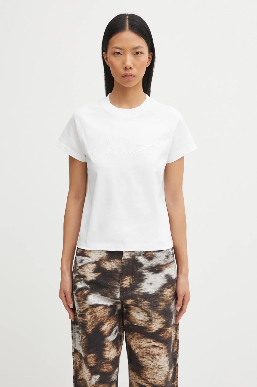 Carhartt WIP tricou din bumbac W S/S Ray T-Shirt culoarea alb, I035529.02XX