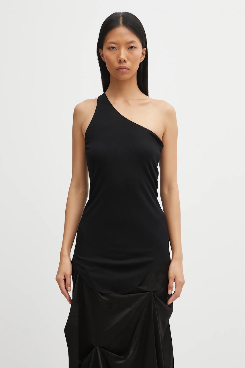 Rick Owens Lilies top One Shoulder Tank culoarea negru, LI02E3105.RV