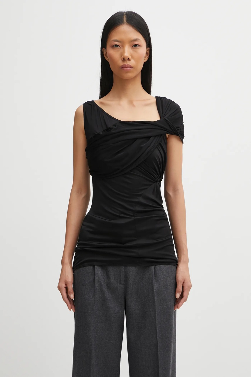 Rick Owens Lilies bluză Sahara culoarea negru, uni, LI02E3108.JVS