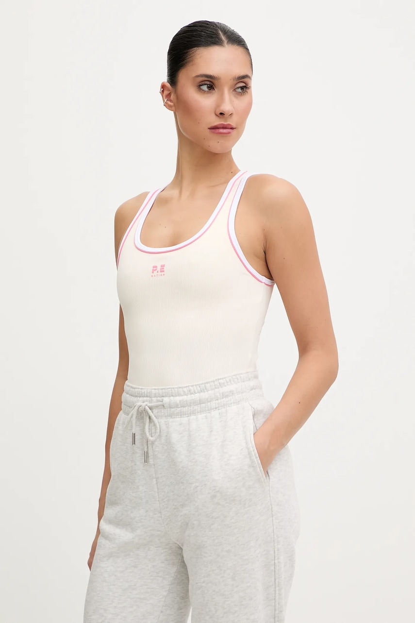 P.E Nation top Nexus culoarea bej, 253W004