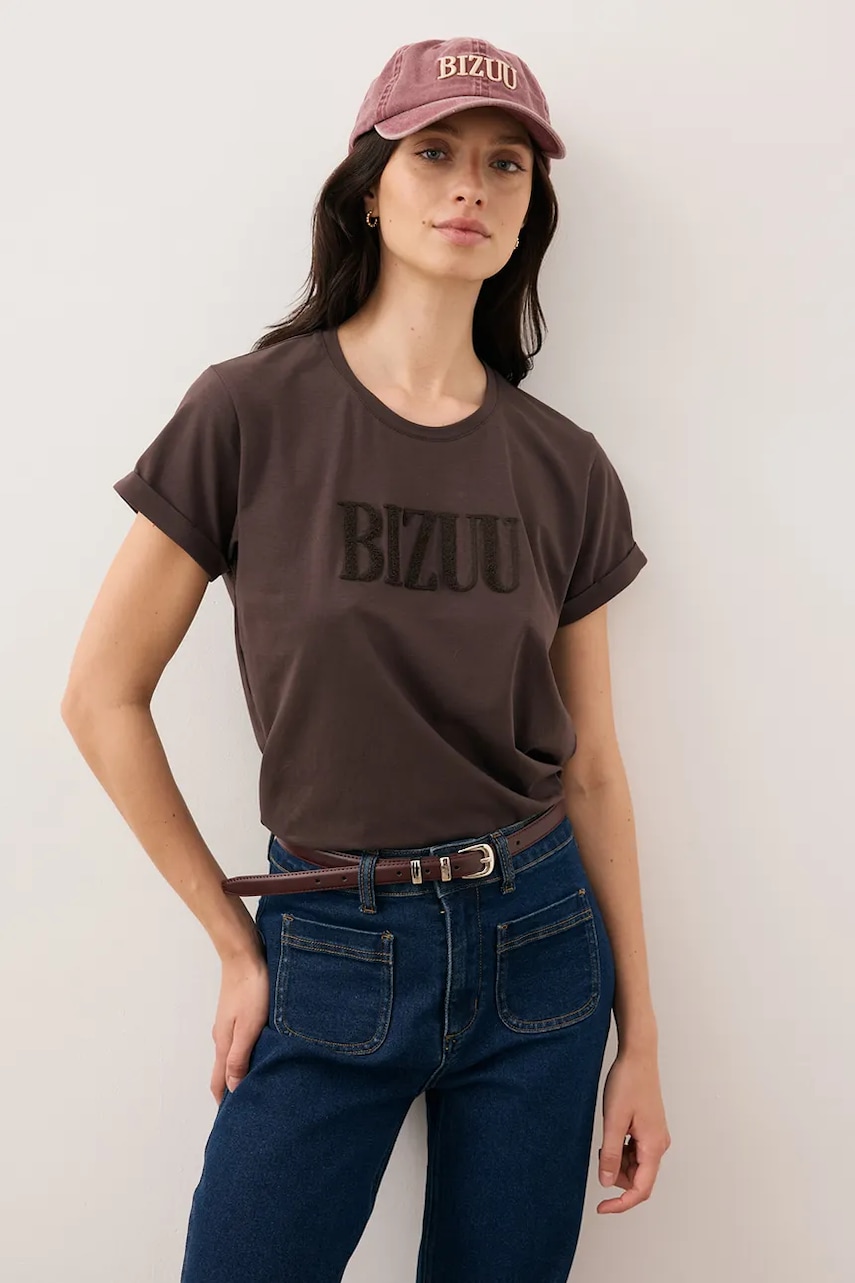 Bizuu tricou NIKKO culoarea maro, NIKKO BRĄZOWY