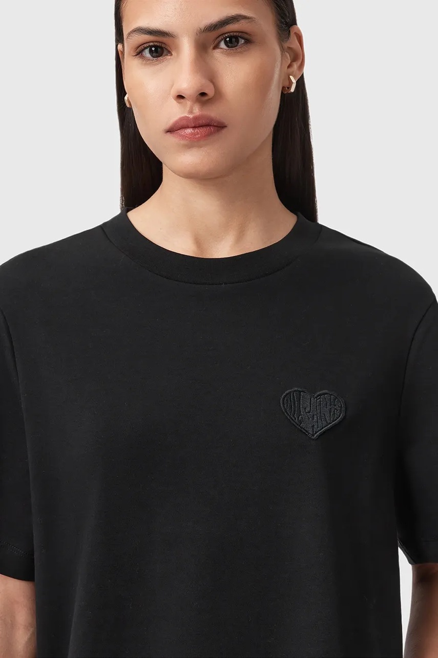 Хлопковая футболка AllSaints цвет чёрный W205JC Хлопковая футболка AllSaints цвет чёрный W205JC