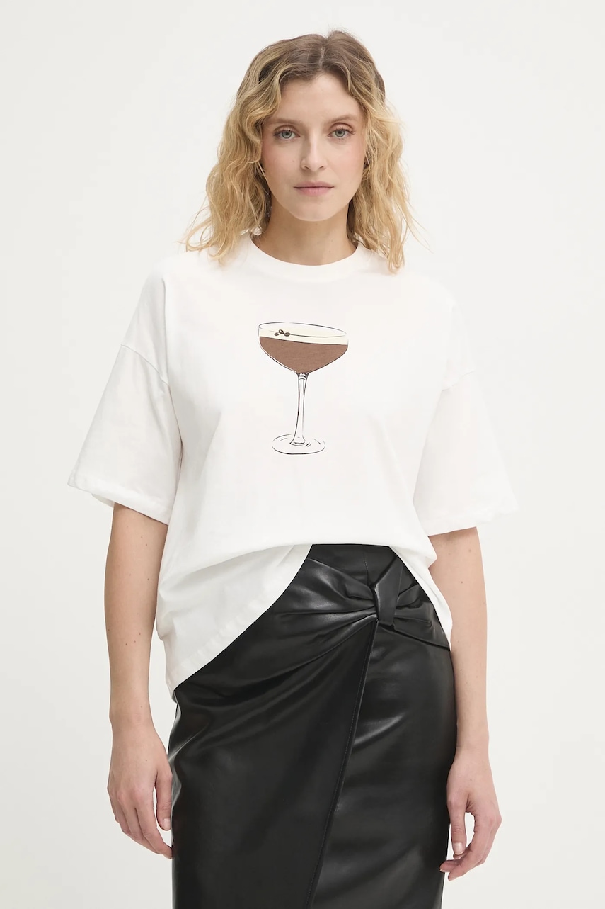 Never Fully Dressed tricou din bumbac culoarea alb, NFDTO1928