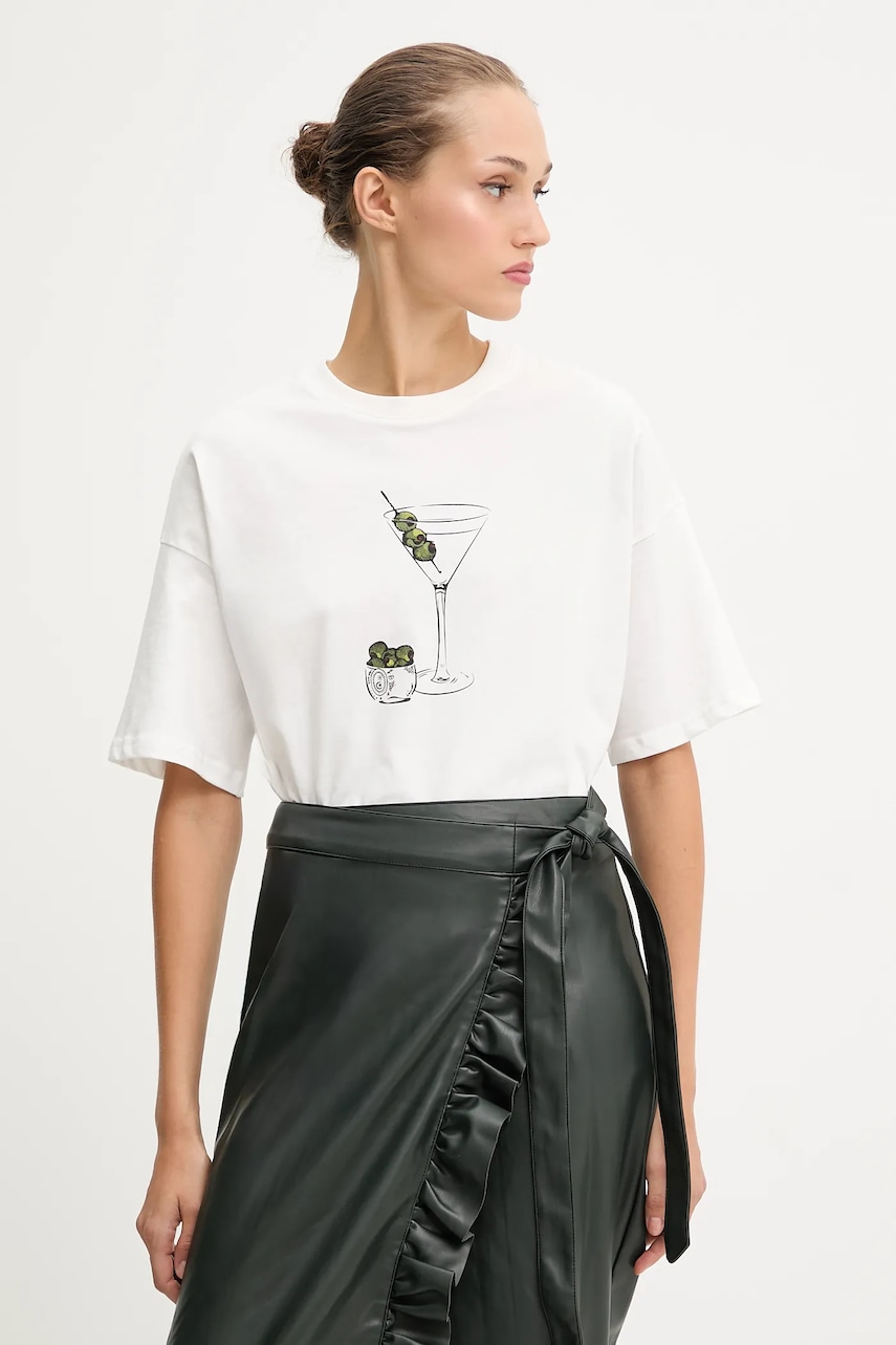 Never Fully Dressed tricou din bumbac culoarea alb, NFDTO1605