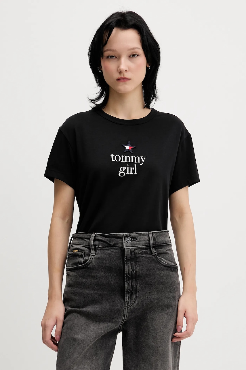 Tommy Jeans tricou culoarea negru, DN0DN00094