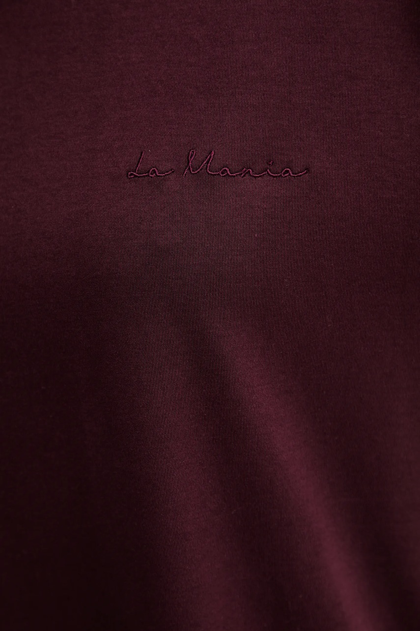 Βαμβακερό μπλουζάκι La Mania BABES χρώμα: μπορντό, BABES φωτογραφία