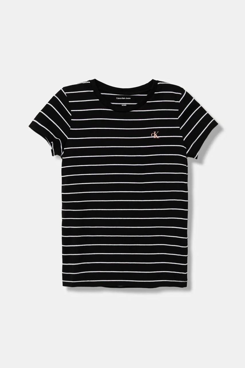 Детская хлопковая футболка Calvin Klein Jeans цвет чёрный IG0IG02992