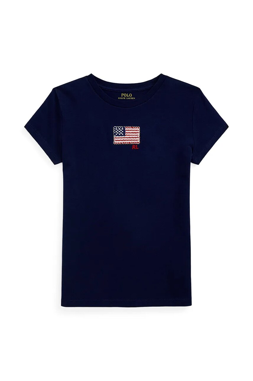 Levně Dětské bavlněné tričko Polo Ralph Lauren tmavomodrá barva, 313971138002