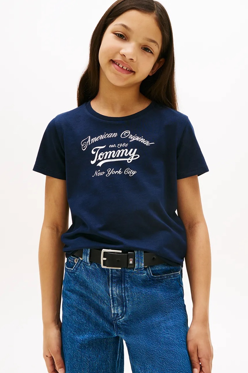 Levně Tričko Tommy Hilfiger tmavomodrá barva, KG0KG08636