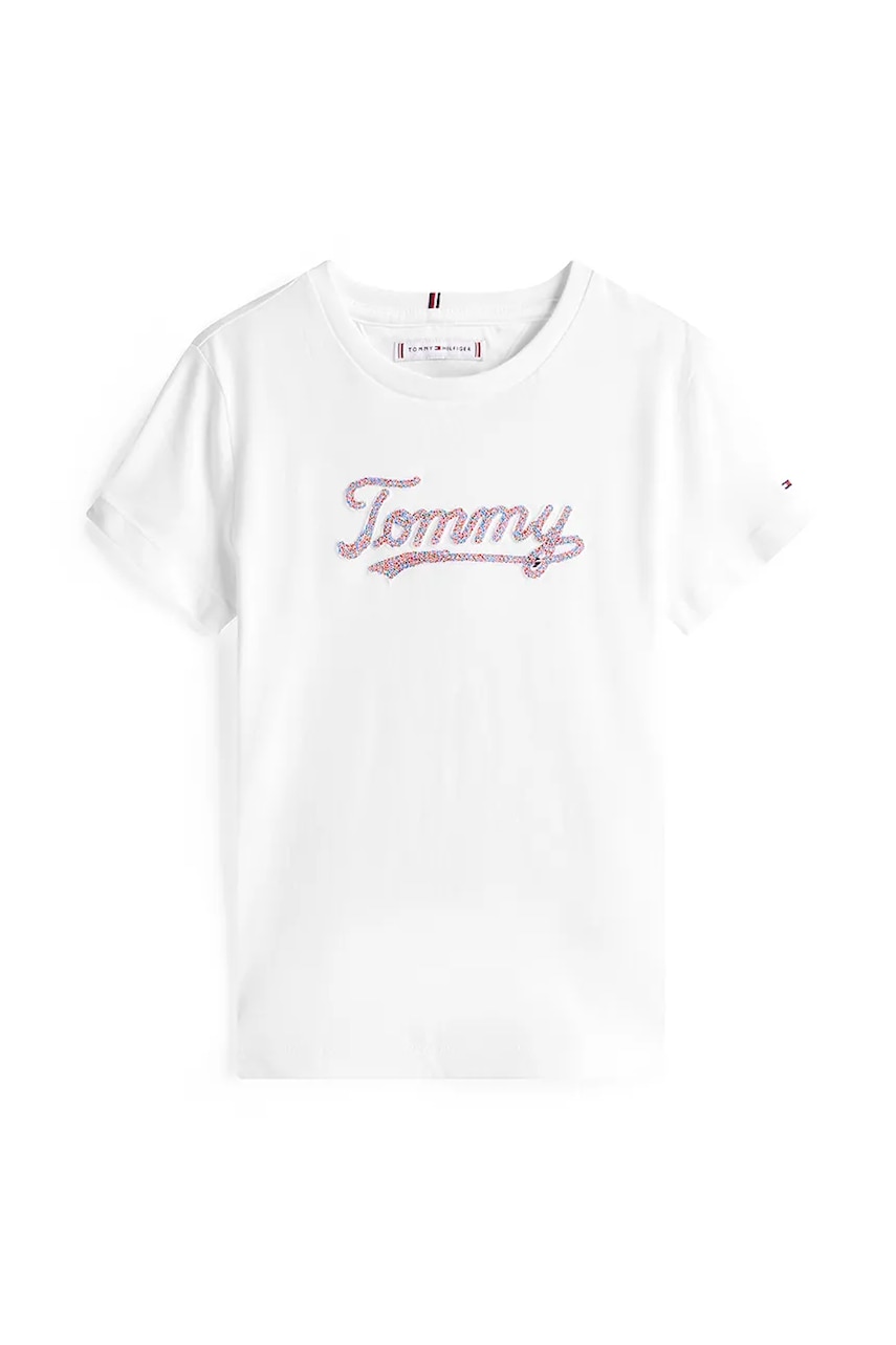 Хлопковая футболка Tommy Hilfiger цвет белый KG0KG08637 Хлопковая футболка Tommy Hilfiger цвет белый KG0KG08637