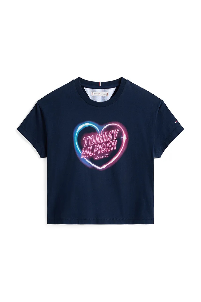 Детская хлопковая футболка Tommy Hilfiger цвет синий KG0KG08640 Детская хлопковая футболка Tommy Hilfiger цвет синий KG0KG08640