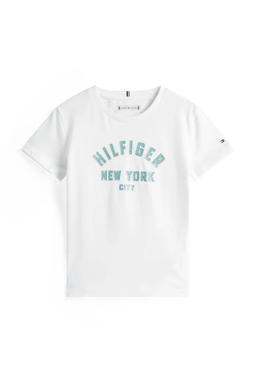 Детская хлопковая футболка Tommy Hilfiger цвет белый KG0KG08813