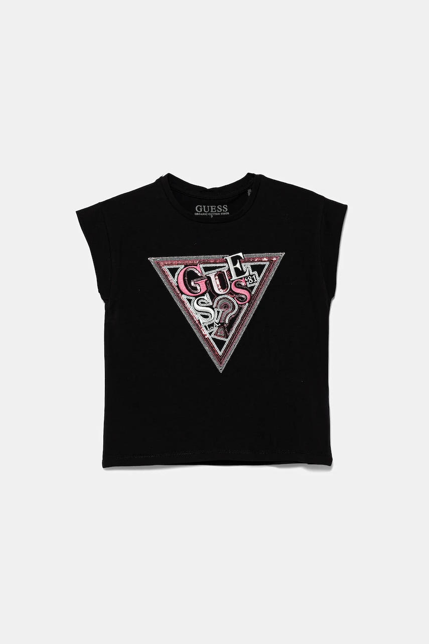 Levně Dětské tričko Guess černá barva, J5YI04 K6YW4