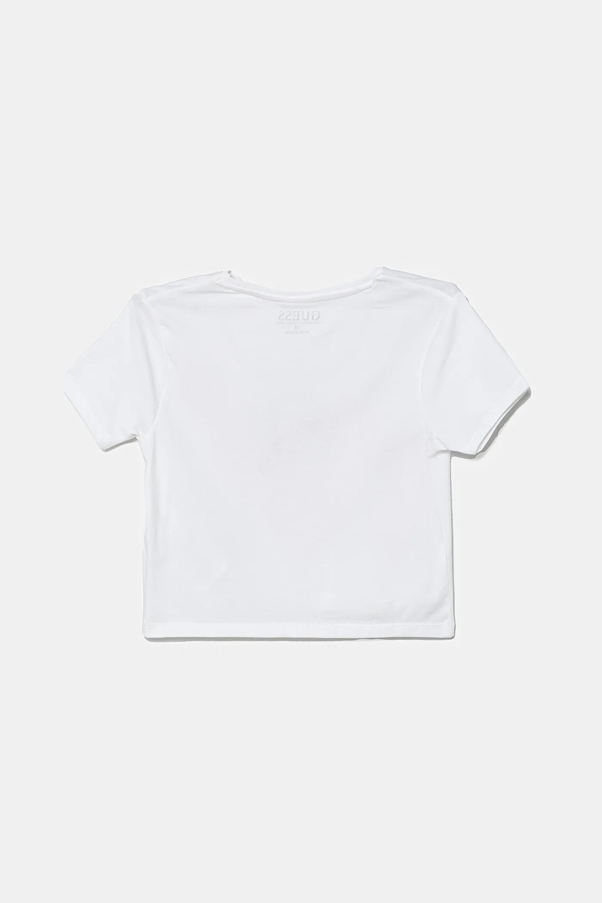 Детская хлопковая футболка Guess цвет белый J5YI08 K6YW4