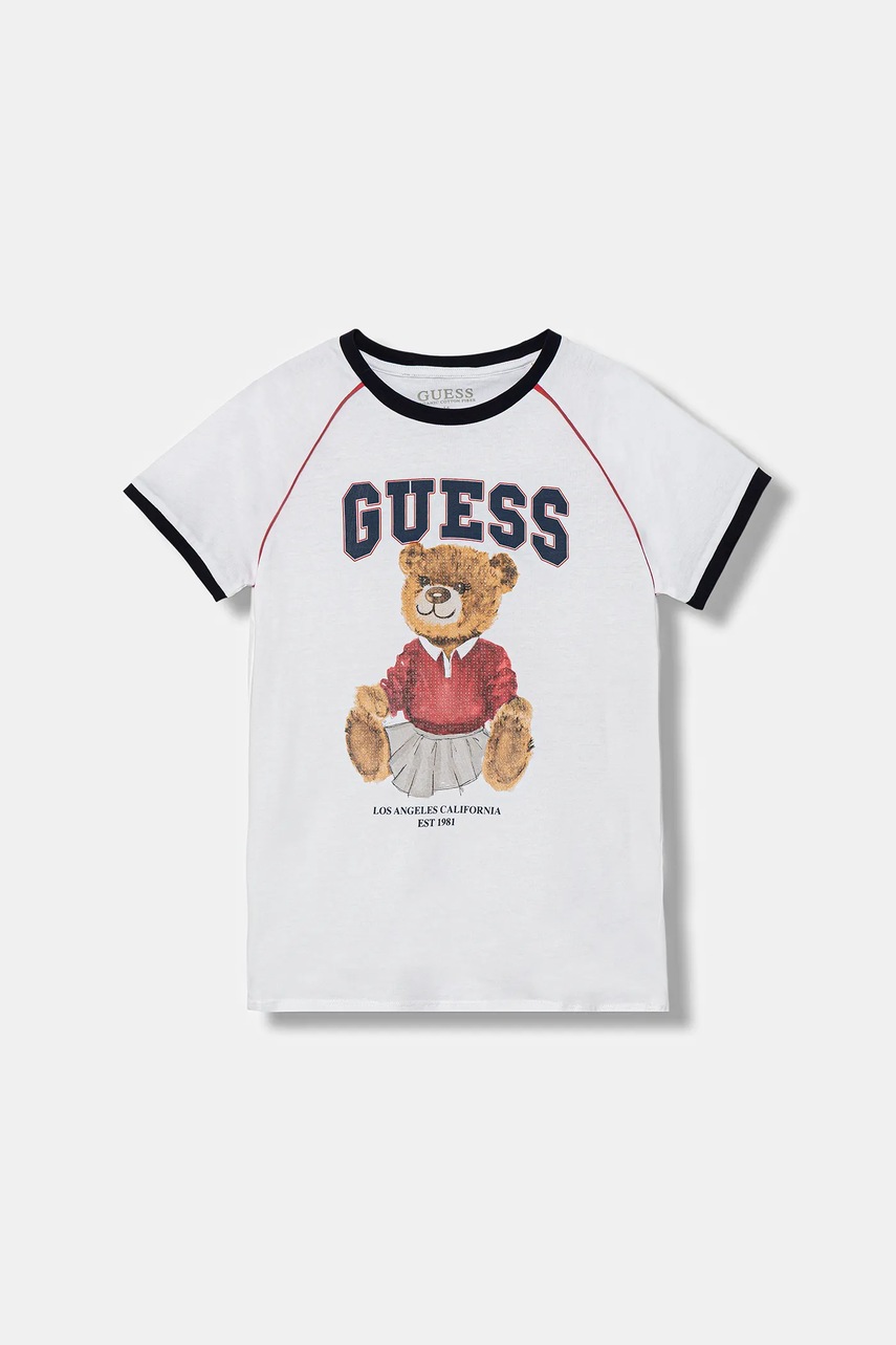 Levně Dětské bavlněné tričko Guess bílá barva, J5YI21 K8HM4