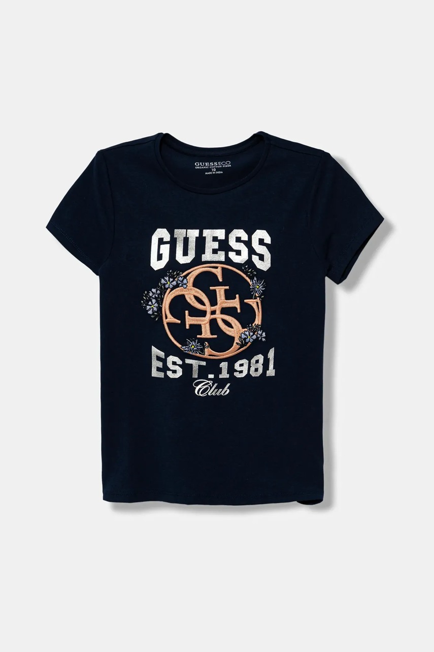 Levně Dětské tričko Guess tmavomodrá barva, J5YI25 K6YW4